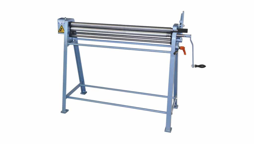 Roll bending machine with manual drive